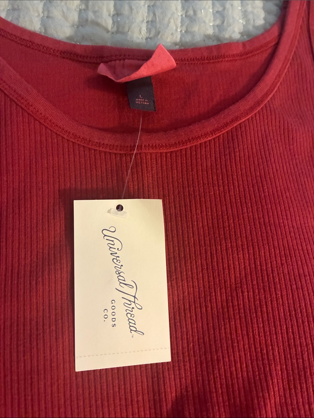 Universal Thread Ribbed Red Scoop Neck Tank Top - Picture 2 of 5